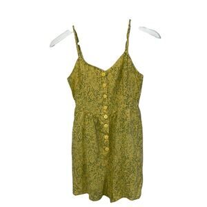 Urban Outfitters Poppy Sweetheart Button-down romper yellow Preowned